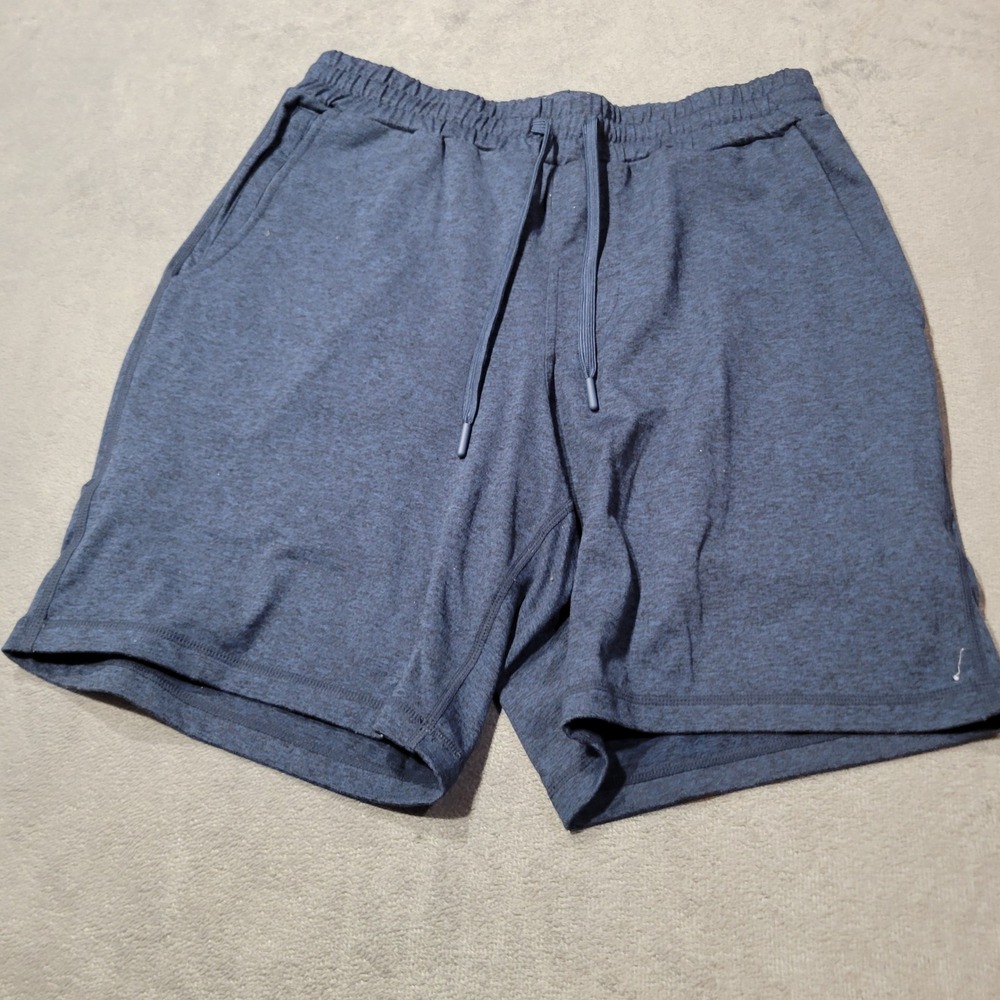 Quince Mens Performance Shorts S Navy Blue Heathered Stretch Activewear Gorpcore